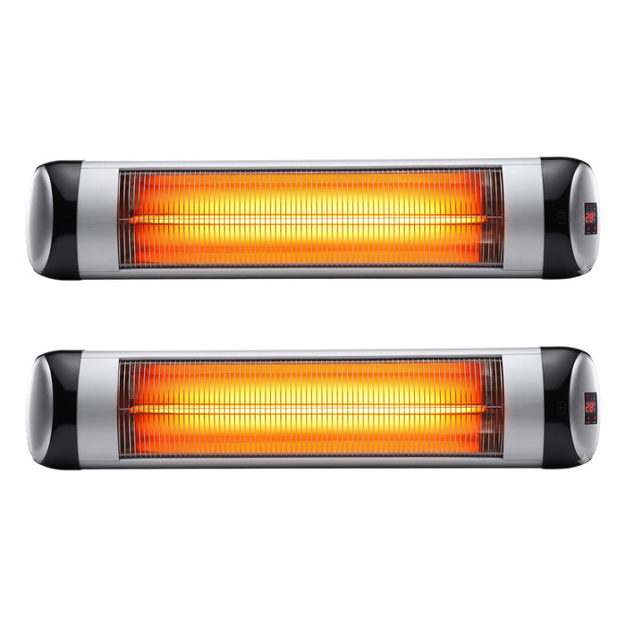 Devanti 2PCS Radiant Strip Heater Electric Infrared 2000W Indoor Outdoor Heating