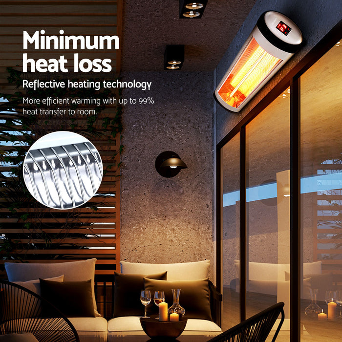 Devanti 2PCS Radiant Strip Heater Electric Infrared 2000W Indoor Outdoor Heating