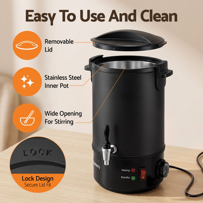 Devanti 6L Wax Melter Candle Making 1520W Melting Pot Quick Pour Spout Soap