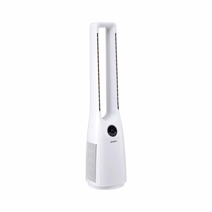 Devanti Bladeless Tower Fan 100cm 2-in-1 Cooling Airflow Purifying Remote