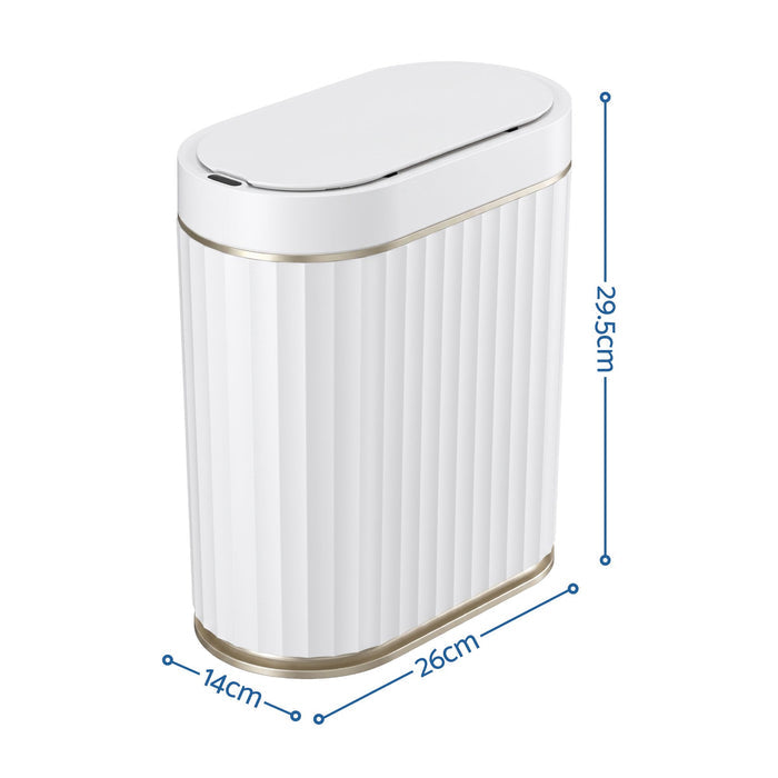 Devanti Sensor Trash Can 7L Motion Slim Bins Touchless Automatic Waste Bin White