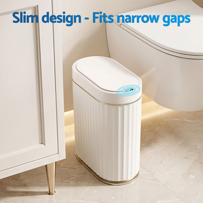 Devanti Sensor Trash Can 7L Motion Slim Bins Touchless Automatic Waste Bin White