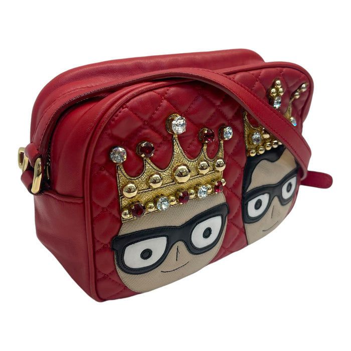 Dolce & Gabbana Red Crown Men Patch Crossbody