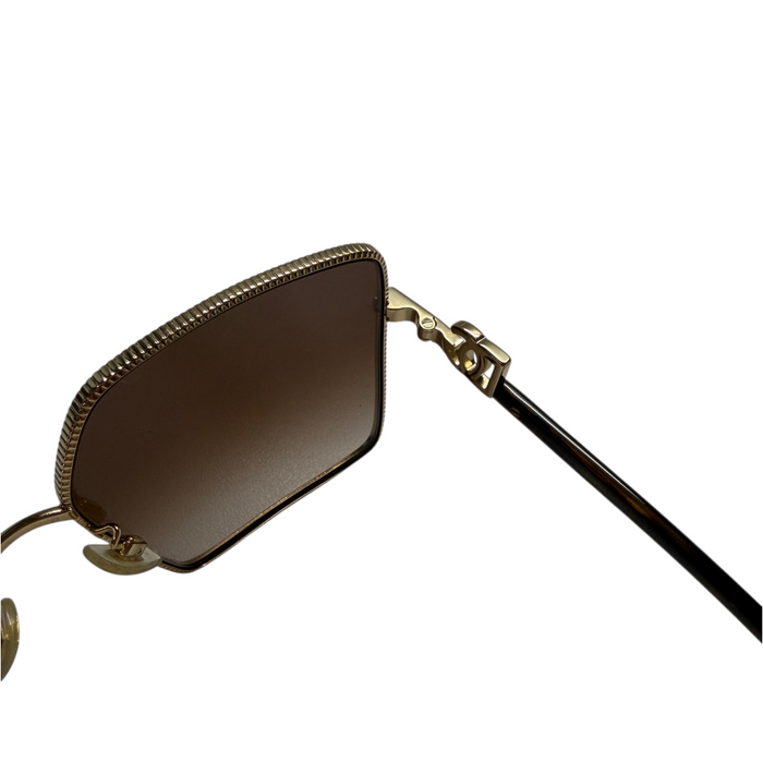 Dolce & Gabbana Square Metal Sunglasses Brown Gradient Lenses