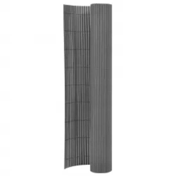 Double Sided Garden Fence PVC Weather Resistant Barrier 110x300cm Grey