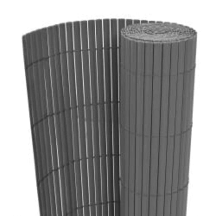 Double Sided Garden Fence PVC Weather Resistant Barrier 110x300cm Grey