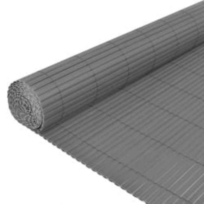 Double Sided Garden Fence PVC Weather Resistant Barrier 110x300cm Grey