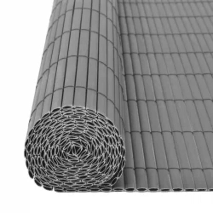 Double Sided Garden Fence PVC Weather Resistant Barrier 110x300cm Grey
