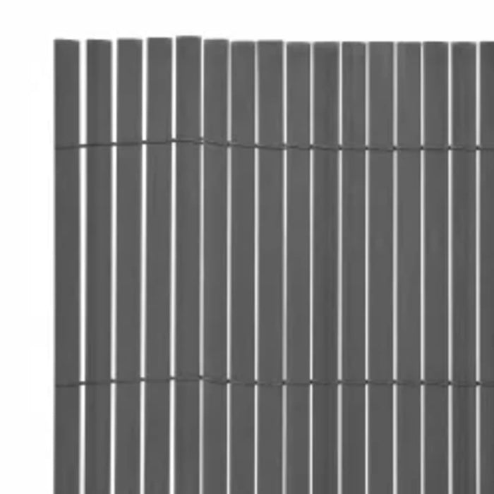 Double Sided Garden Fence PVC Weather Resistant Barrier 110x300cm Grey