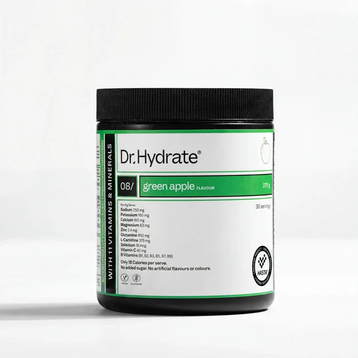 Dr. Hydrate All In One Hydration Drink Green Apple HASTA Certified 270g Jar