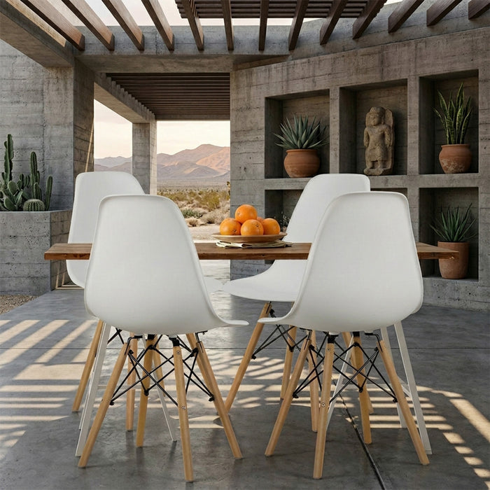 Eames Style Dining Chairs Plastic Pre Assembled Chairs Wood Legs Furniture