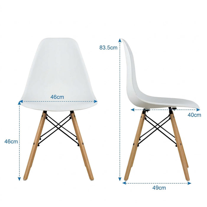Eames Style Dining Chairs Plastic Pre Assembled Chairs Wood Legs Furniture