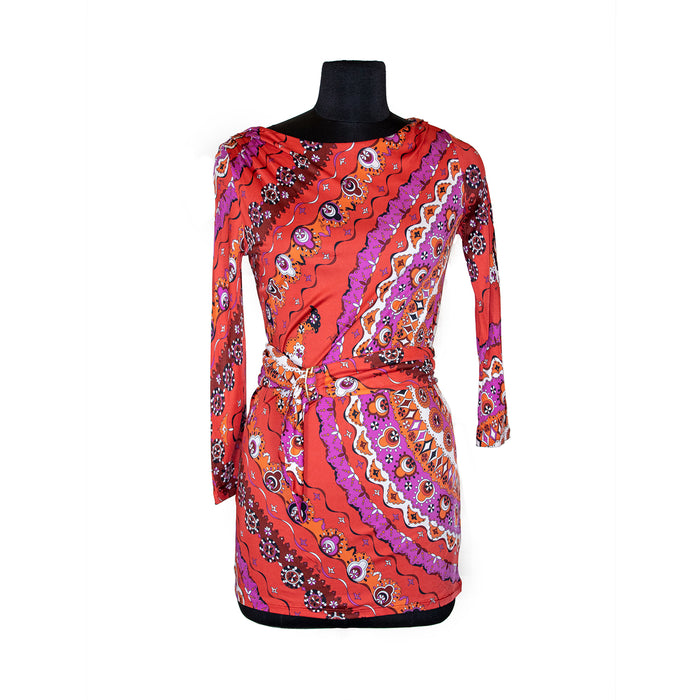 Emilio Pucci Red / Pink Flower Patterned Dress