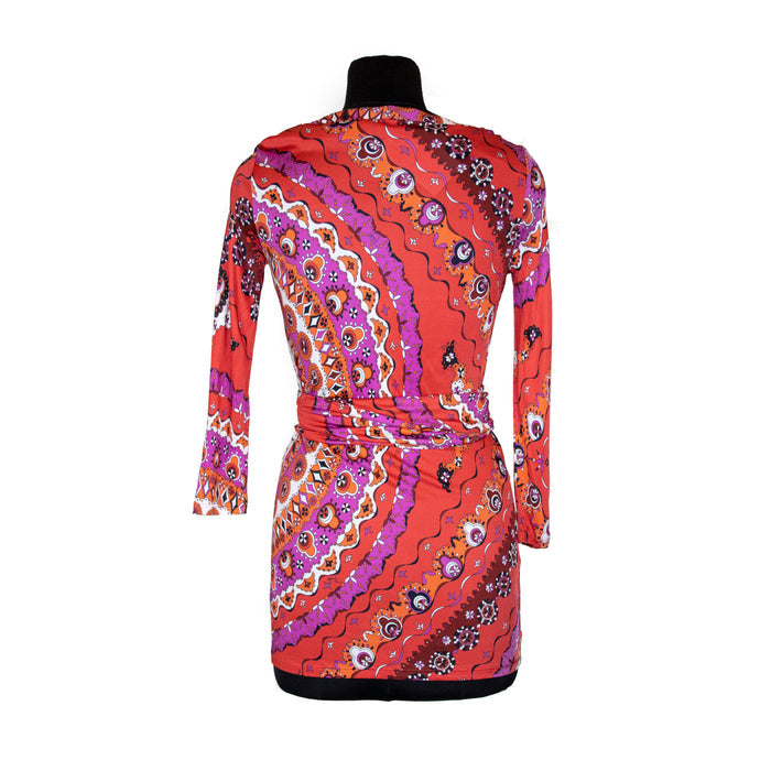 Emilio Pucci Red / Pink Flower Patterned Dress