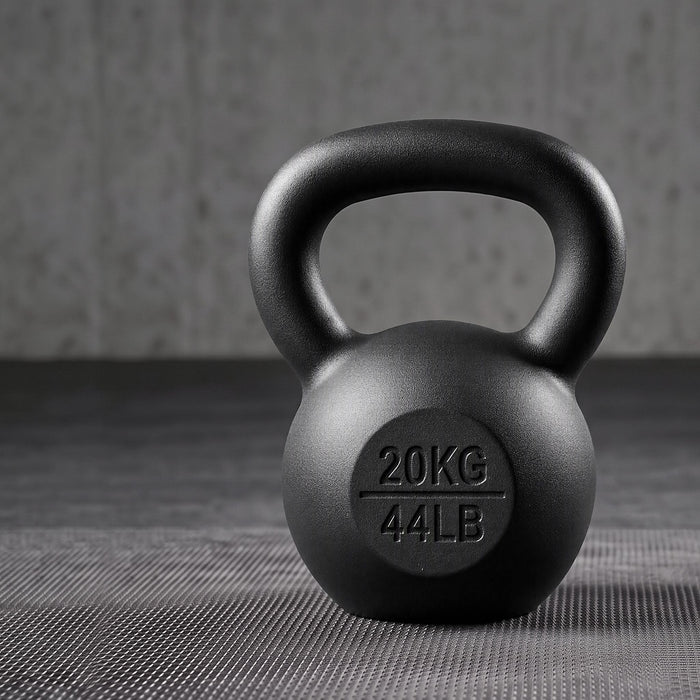 Everfit 20kg Cast Iron Kettlebell Powder Coating Flat Bottom Home Gym