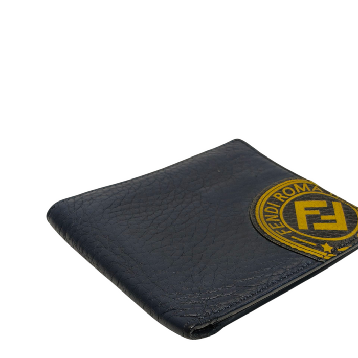 Fendi Blue Roman Leather Bifold Wallet