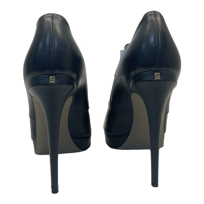 Fendi Multicolor Leather Monster Peep Toe Ankle Booties - Size EU 40