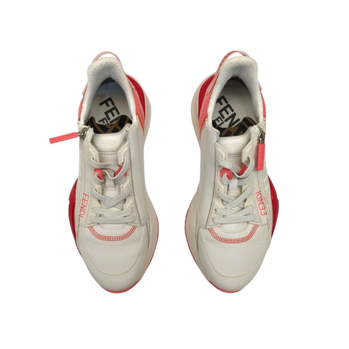 Fendi Pink/White Leather Fendi Flow Sneakers EU 40