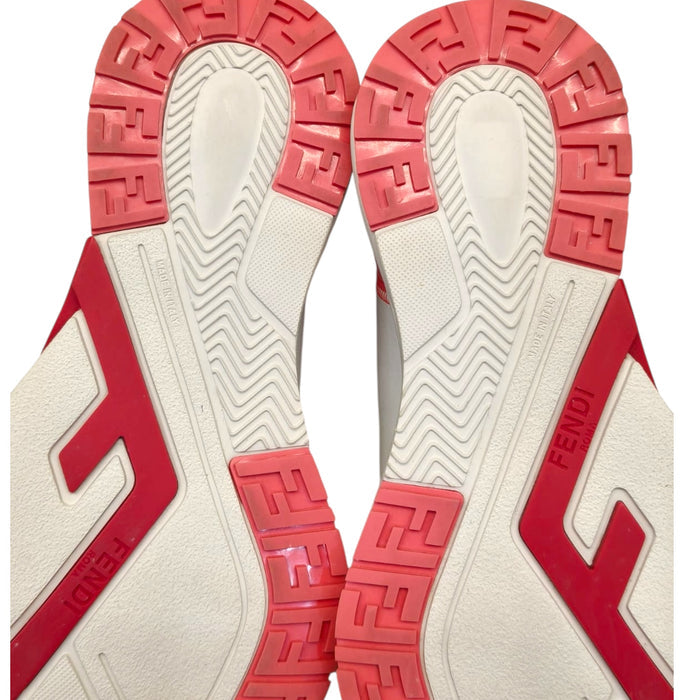 Fendi Pink/White Leather Fendi Flow Sneakers EU 40