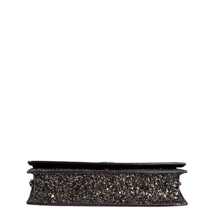 Jimmy Choo Finley Shoulder Bag Bronze Coarse Glitter