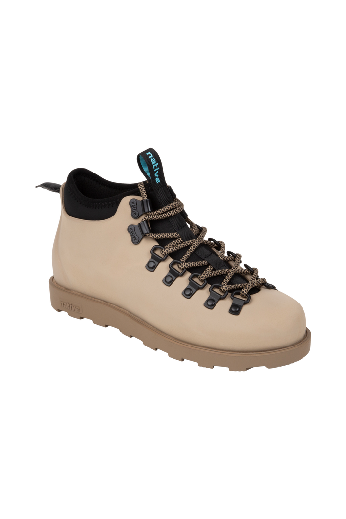 Bottom view of a Native Shoes Fitzsimmons Citylite | Flax Tan / Flax Tan / Jiffy Black Footwear in Flax Tan / Flax Tan / Jiffy Black