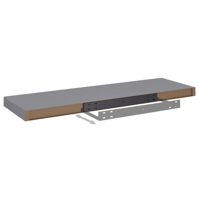 Floating Wall Shelf Grey 80x23.5x3.8 cm MDF