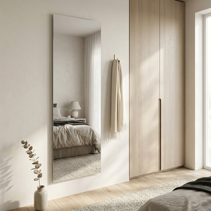 Full Length Rectangle Frameless Mirror Beveled Edge Home Furniture Décor