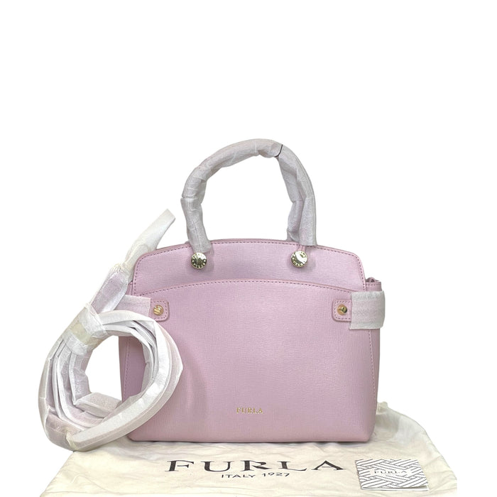 Furla Light Pink Leather Agata Satchel