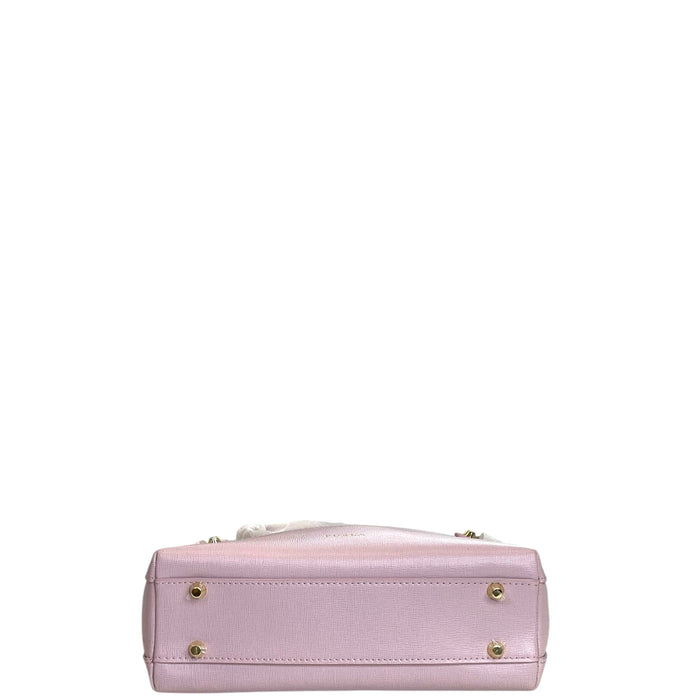 Furla Light Pink Leather Agata Satchel