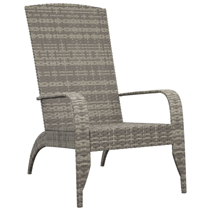 Garden Adirondack Chair Poly Rattan Steel Frame Outdoor Patio Seating Grey