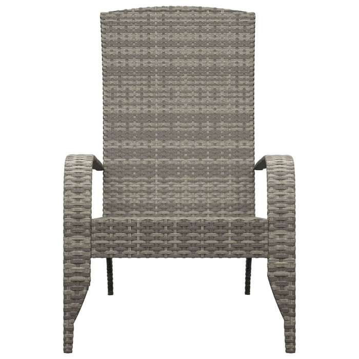 Garden Adirondack Chair Poly Rattan Steel Frame Outdoor Patio Seating Grey