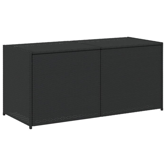 Garden Storage Box Poly Rattan Steel Frame Water Resistant 283L Outdoor Black