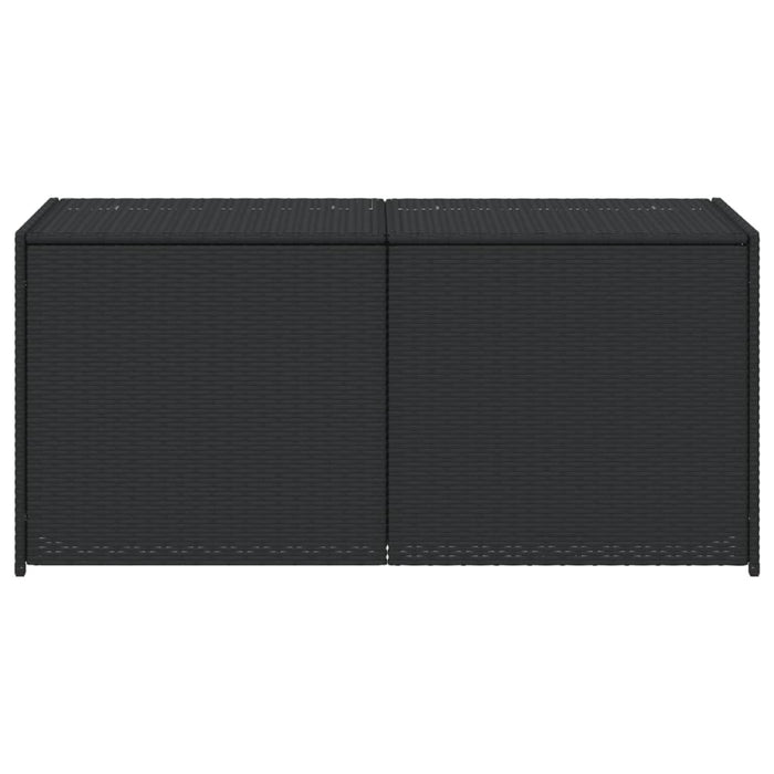 Garden Storage Box Poly Rattan Steel Frame Water Resistant 283L Outdoor Black