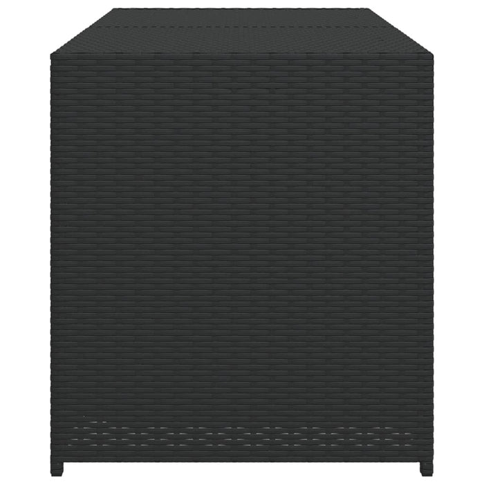 Garden Storage Box Poly Rattan Steel Frame Water Resistant 283L Outdoor Black