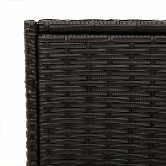 Garden Storage Box Poly Rattan Steel Frame Water Resistant 283L Outdoor Black