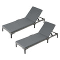Gardeon 2PC Sun Lounger PE Rattan Recliners with Cup Holder Cushion Rain Cover