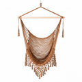 Gardeon Hammock Chair Camping Hanging Chair with Spreader Bar Tassels Brown