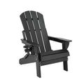 Gardeon Outdoor Chairs Folding Adirondack Beach Chair HDPE Sun Lounge Patio Furniture Garden Black