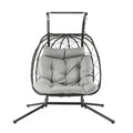 Gardeon Outdoor Swing Chair 2 Seater with Stand Cushion Rattan Patio Furniture