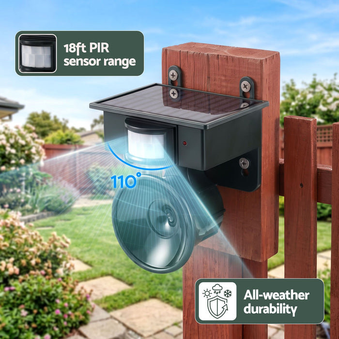 Gardeon Solar Ultrasonic Animal Deterrent PIR Motion Sensor Outdoor Green