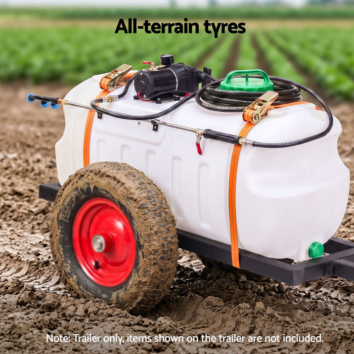 Giantz 150kg ATV Garden Trailer Weed Sprayer Tow Behind Cart Mower Attachment