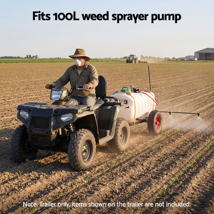 Giantz 150kg ATV Garden Trailer Weed Sprayer Tow Behind Cart Mower Attachment