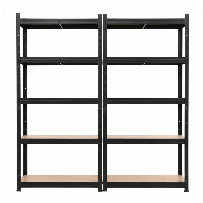 Giantz 2-Rack Garage Shelving 1.6X0.8m MDF Warehouse Storage Rack Black