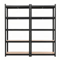 Giantz 2-Rack Garage Shelving 1.6X0.8m MDF Warehouse Storage Rack Black