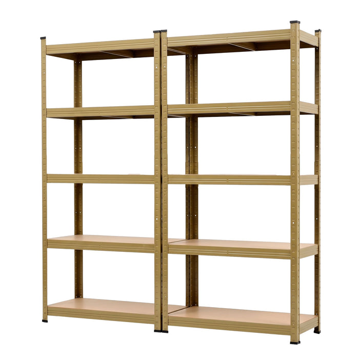 Giantz 2-Rack Garage Shelving 1.6X0.8m MDF Warehouse Storage Rack Yellow