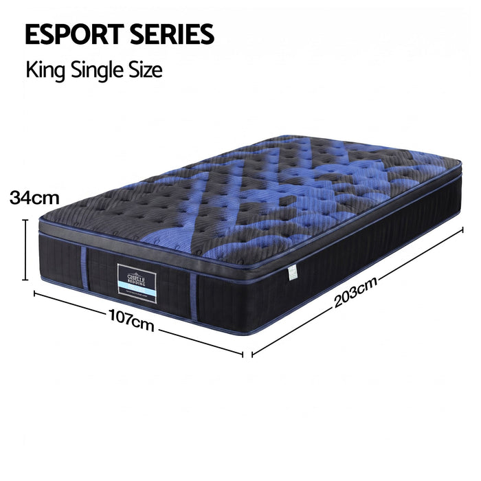 Giselle 34cm King Single Hybrid Mattress with Cooling Gel Memory Foam