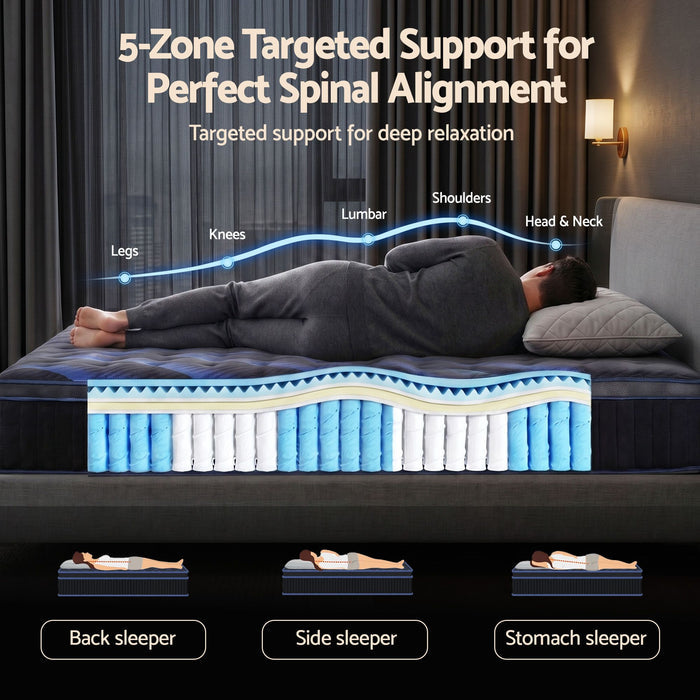 Giselle 34cm King Single Hybrid Mattress with Cooling Gel Memory Foam