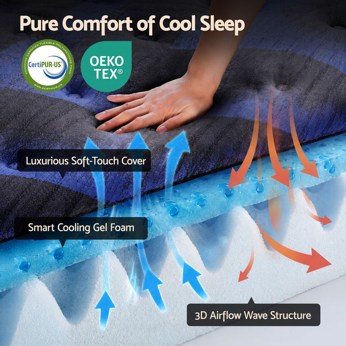 Giselle 34cm King Single Hybrid Mattress with Cooling Gel Memory Foam