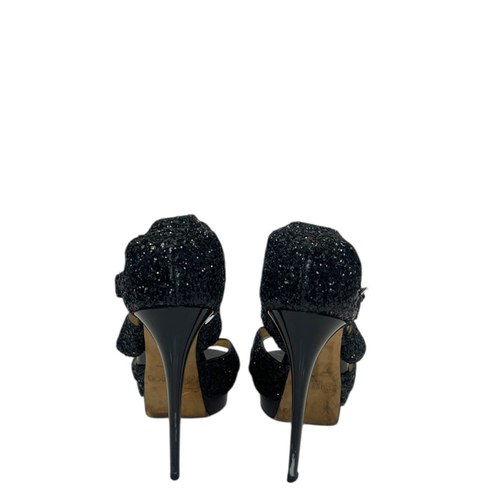 Jimmy Choo Glitter Strappy Heels EU 39