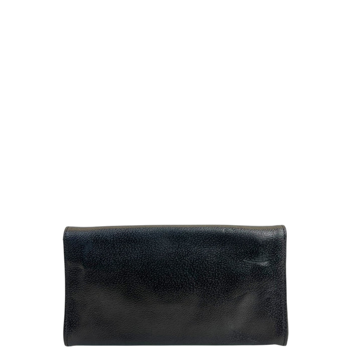 Versace Gold-tone Medusa Head Emblem Black Leather Wallet